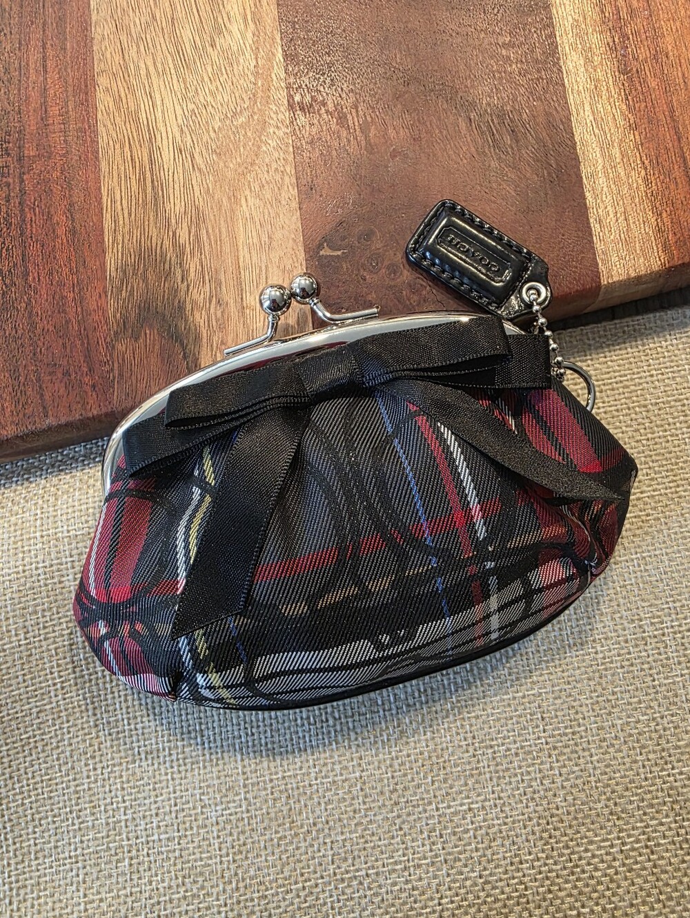 Coach Tartan Y2k Kisslock Wallet Coin Purse